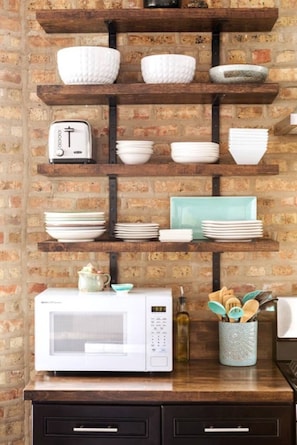 Interior - Soft Leather and Warm Bricks at a Stylish Rogers Park Home (Chicago)