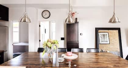 Soft Leather and Warm Bricks at a Stylish Rogers Park Home
