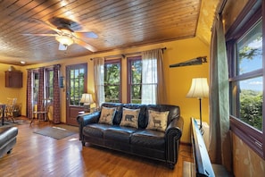 TV, fireplace, DVD player, books - Cabin near BR/Boone, fire pit, WIFI, secluded, nearby hikes, and VIEWS!! (Blowing Rock)