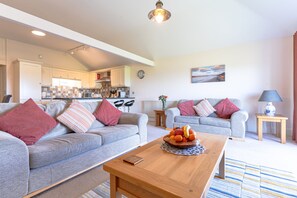 Smart TV, fireplace, DVD player, stereo