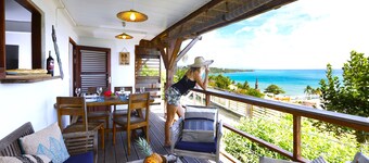  Fantastisk utsikt over Baie du Diamant! Stranden 150 meter unna! pool 