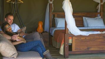 Tent | Blackout drapes, rollaway beds, bed sheets