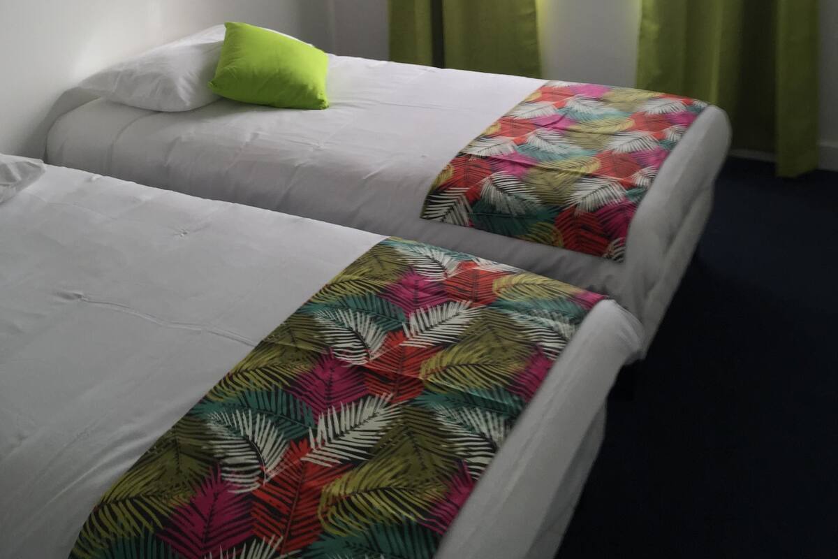 Individually decorated, individually furnished, desk, iron/ironing board