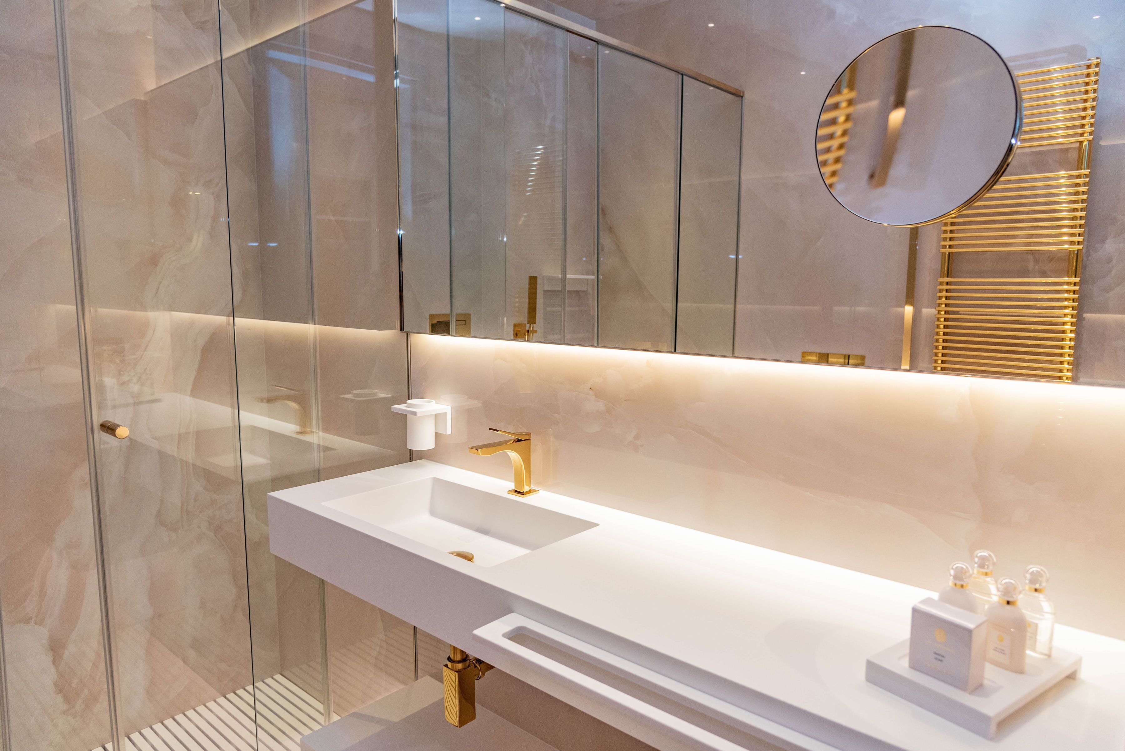 rainfall showerhead, free toiletries, hair dryer, bathrobes