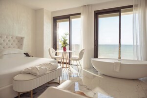 Luxury Loft, Balcony, Sea View | Premium bedding, minibar, in-room safe, blackout drapes