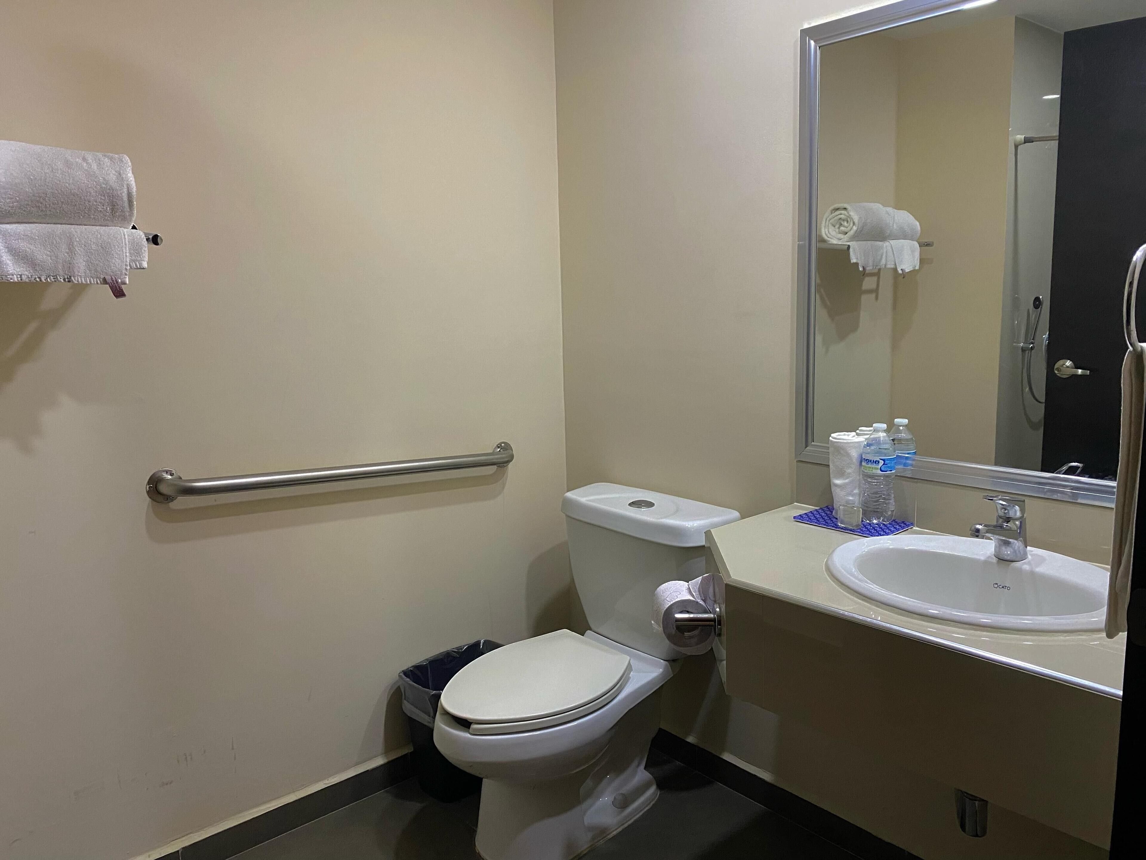 habitación estándar, 1 cama de matrimonio grande handicap | bathroom | shower, free toiletries, towels, soap