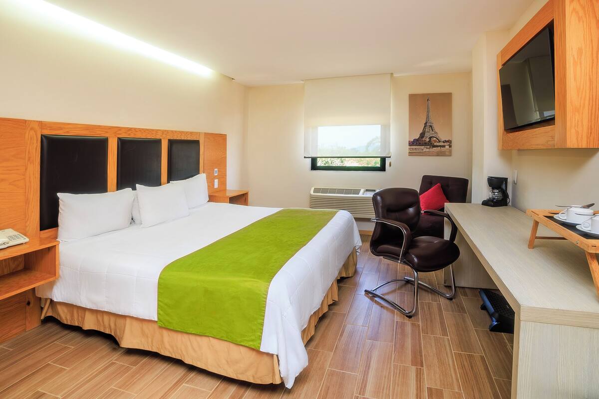 In-room safe, desk, laptop workspace, blackout curtains