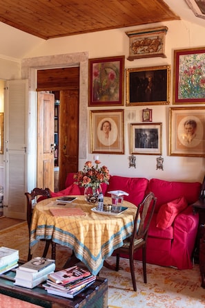 Suite (Olavo) | Living room | Flat-screen TV, fireplace