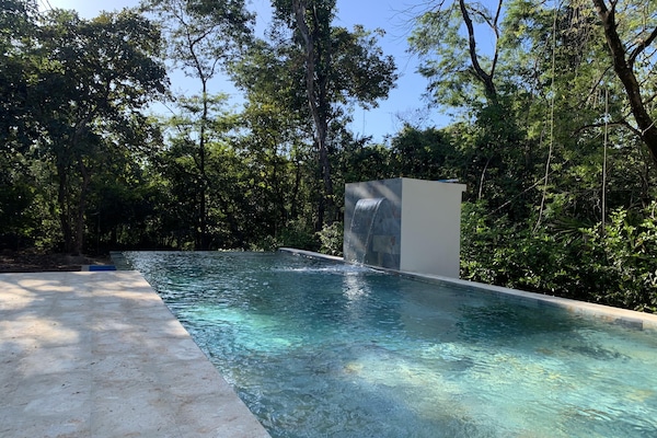 Outdoor pool, pool loungers