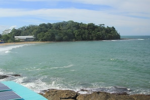 On the beach, white sand, beach towels, kayaking