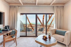 Presidential Ocean Front One Bedroom Suite | Minibar, in-room safe, blackout curtains, iron/ironing board - Mystique Holbox by Royalton, A Tribute Portfolio Resort (Isla Holbox)