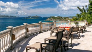 Outdoor dining - Rhapsody: Luxury! Sunset Views! Full AC! Pool! (St. John)