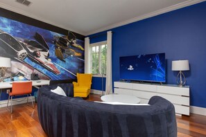 TV, video-game console, stereo