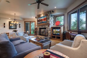 TV, fireplace - CX311 | Walk to Mtn Village | Ski In/Out | Winter Shuttle | Pool | Hot Tub (Steamboat Springs)