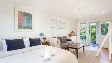 Family Room | Premium bedding, down comforters, individually decorated