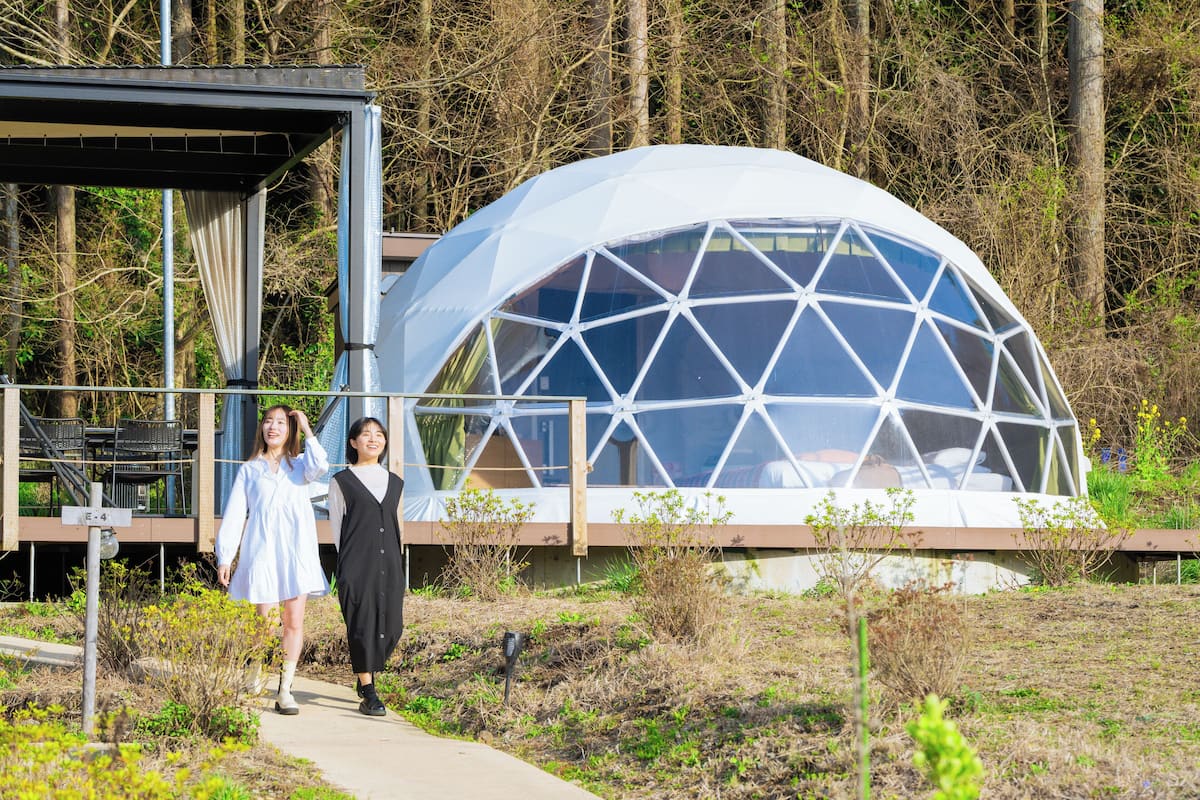 GLAMPING DOME | Premium bedding, in-room safe, free WiFi, bed sheets