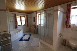Dusche, Haartrockner, Handtücher