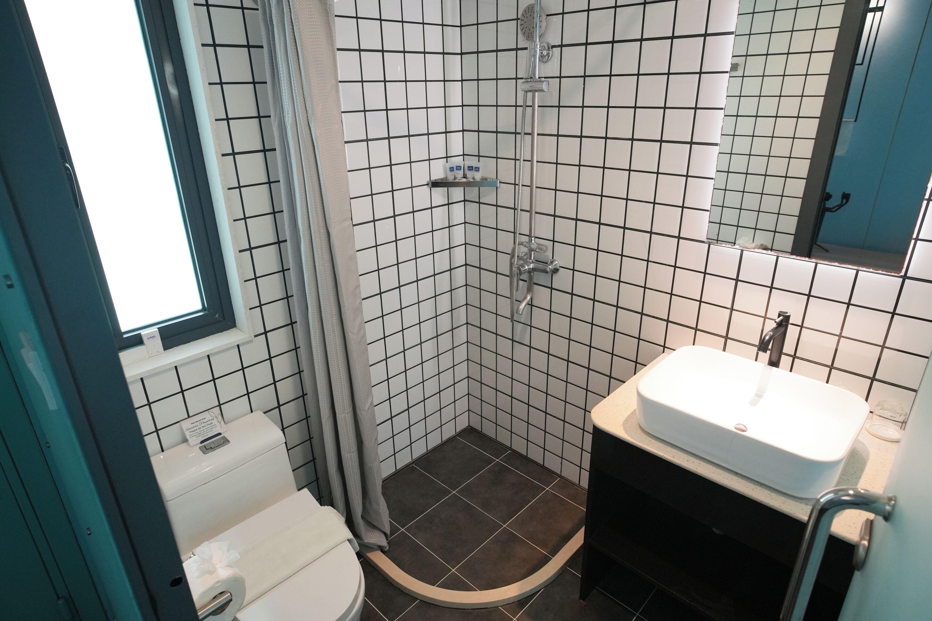 shower, free toiletries, hair dryer, bathrobes