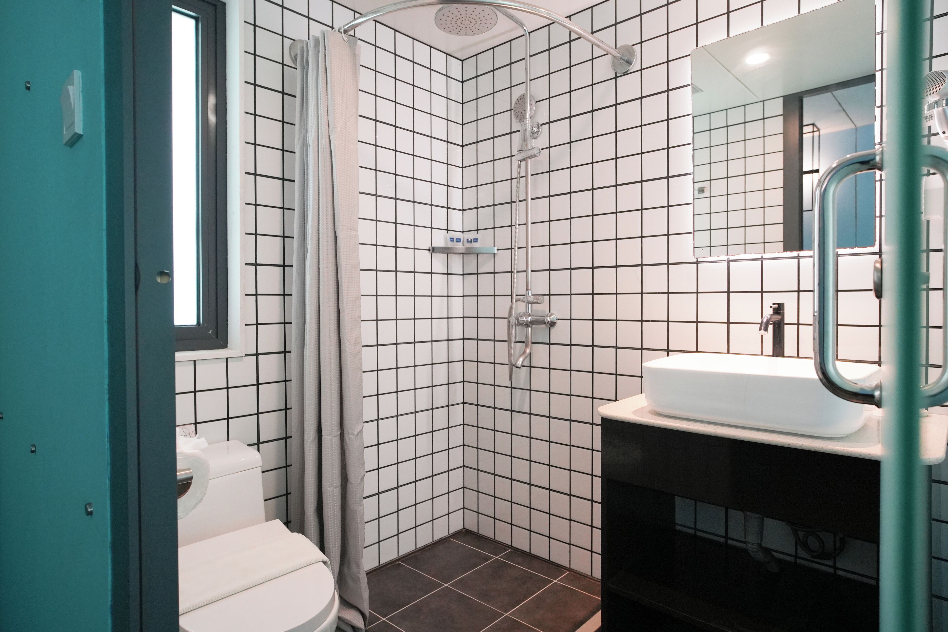 shower, free toiletries, hair dryer, bathrobes