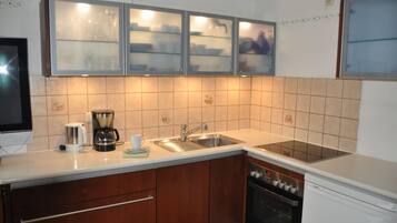 Fridge, oven, stovetop, dishwasher