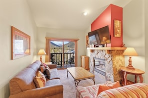 Flat-screen TV, fireplace, DVD player, video library - River Run Condo w/ Mountain Views from Private Balcony & Close to Gondola! (Keystone)