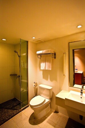 Business Twin kamer | Badkamer | Een douche, gratis toiletartikelen, een haardroger, pantoffels