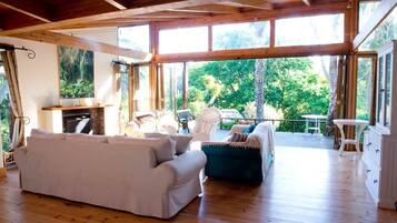 Family House, 3 Bedrooms, Park View, Garden Area | Living room | Flat-screen TV, fireplace