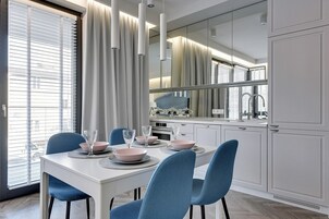 Superior Apartment | Private kitchen | Fridge, coffee/tea maker, electric kettle, cookware/dishes/utensils