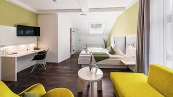 Quarto casal design | Roupas de cama premium, frigobar, individualmente decorados