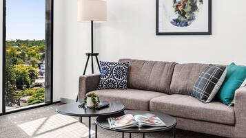 48-inch flat-screen TV with cable channels