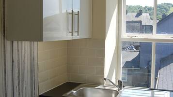 Fridge, microwave, oven, electric kettle