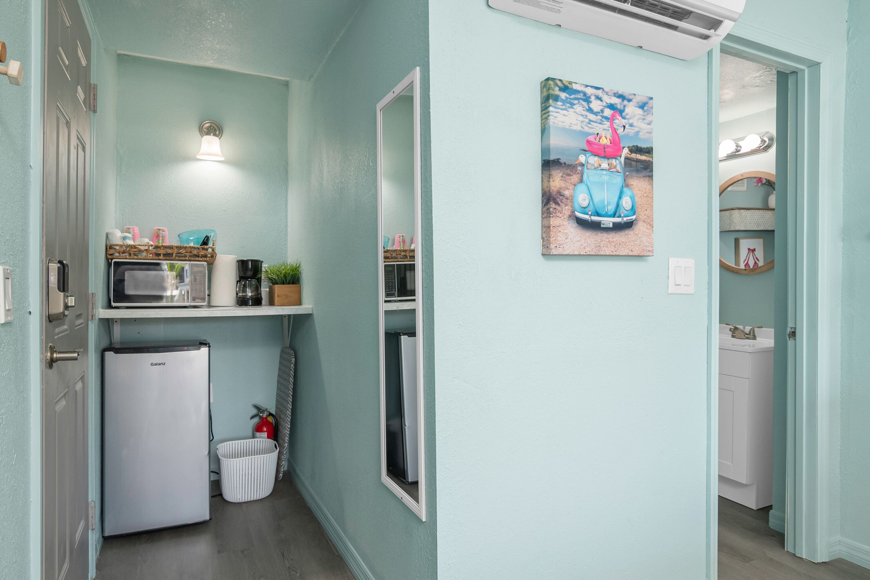 deluxe king studio waterfront | living area | 50-inch smart tv with digital channels, tv