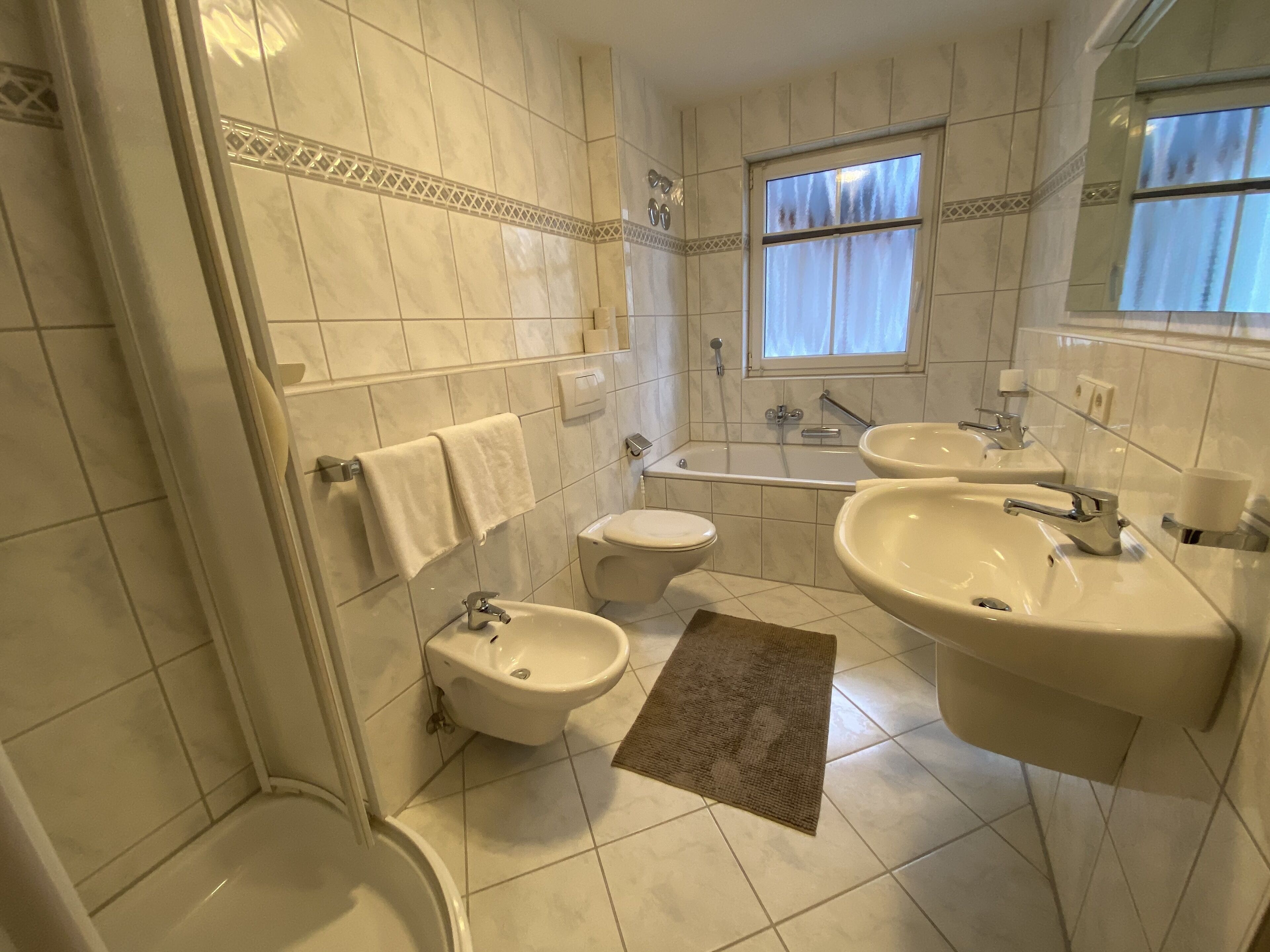 condo | bathroom | shower, hair dryer, towels, soap