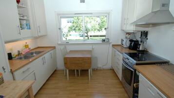 Apartment, 3 Bedrooms | Private kitchen | Fridge, microwave, coffee/tea maker