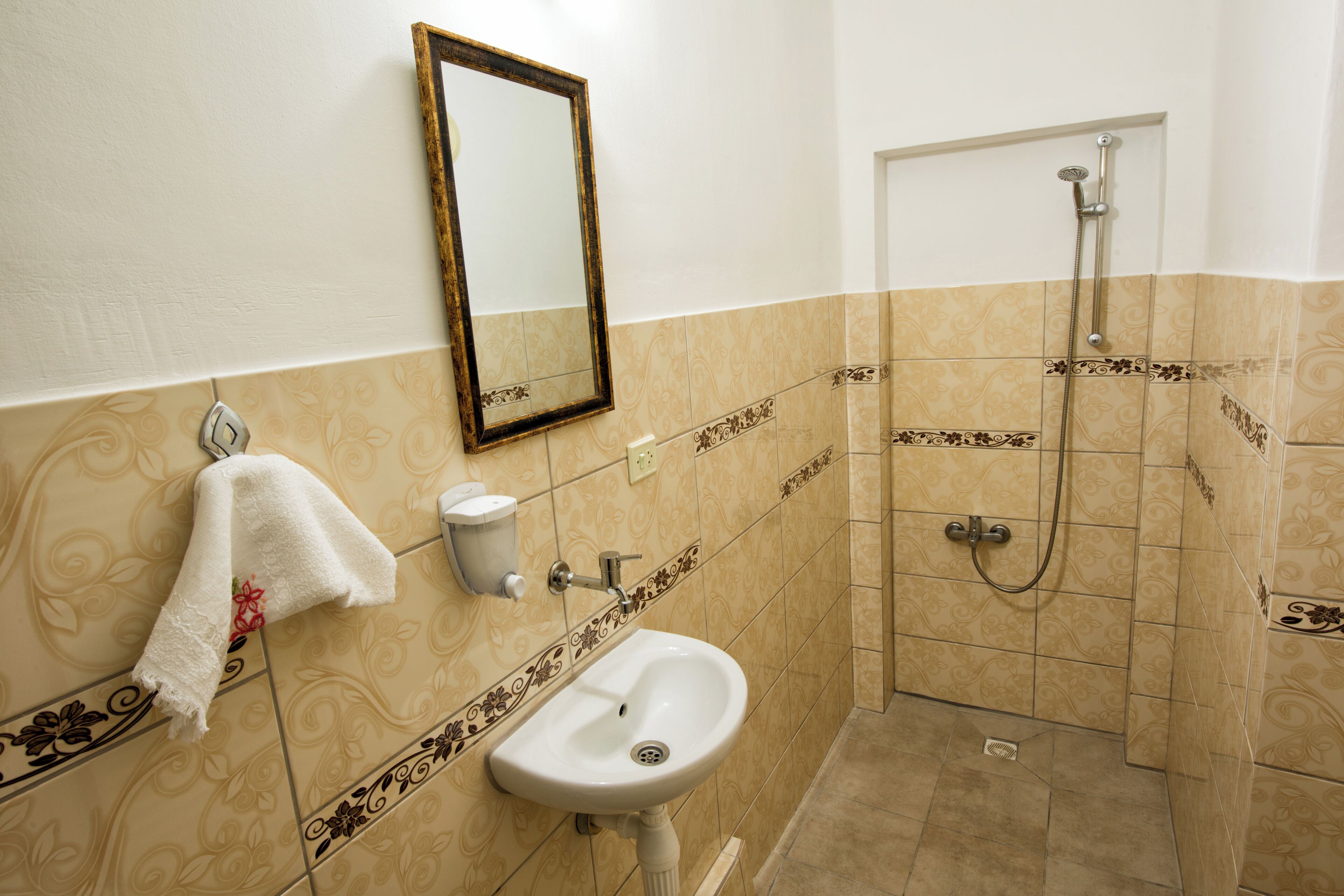 shower, free toiletries, hair dryer, slippers