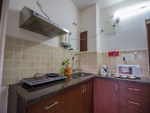 Double or Twin Room | Private kitchen | Fridge