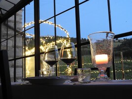 Lunch, dinner served; local and international cuisine, garden views 