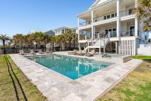 Outdoor pool, a heated pool - OCEANFRONT / Sleeps 12 / SAND SERENITY / POOL / SPA / ELEVATOR / SUMMER KITCHEN (Isle of Palms)