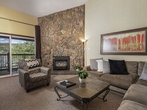 TV, fireplace, video games, video library