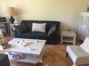 TV, peis, DVD-spiller og stereoanlegg