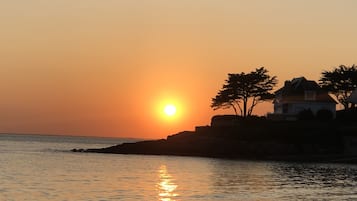 在海灘附近、躺椅