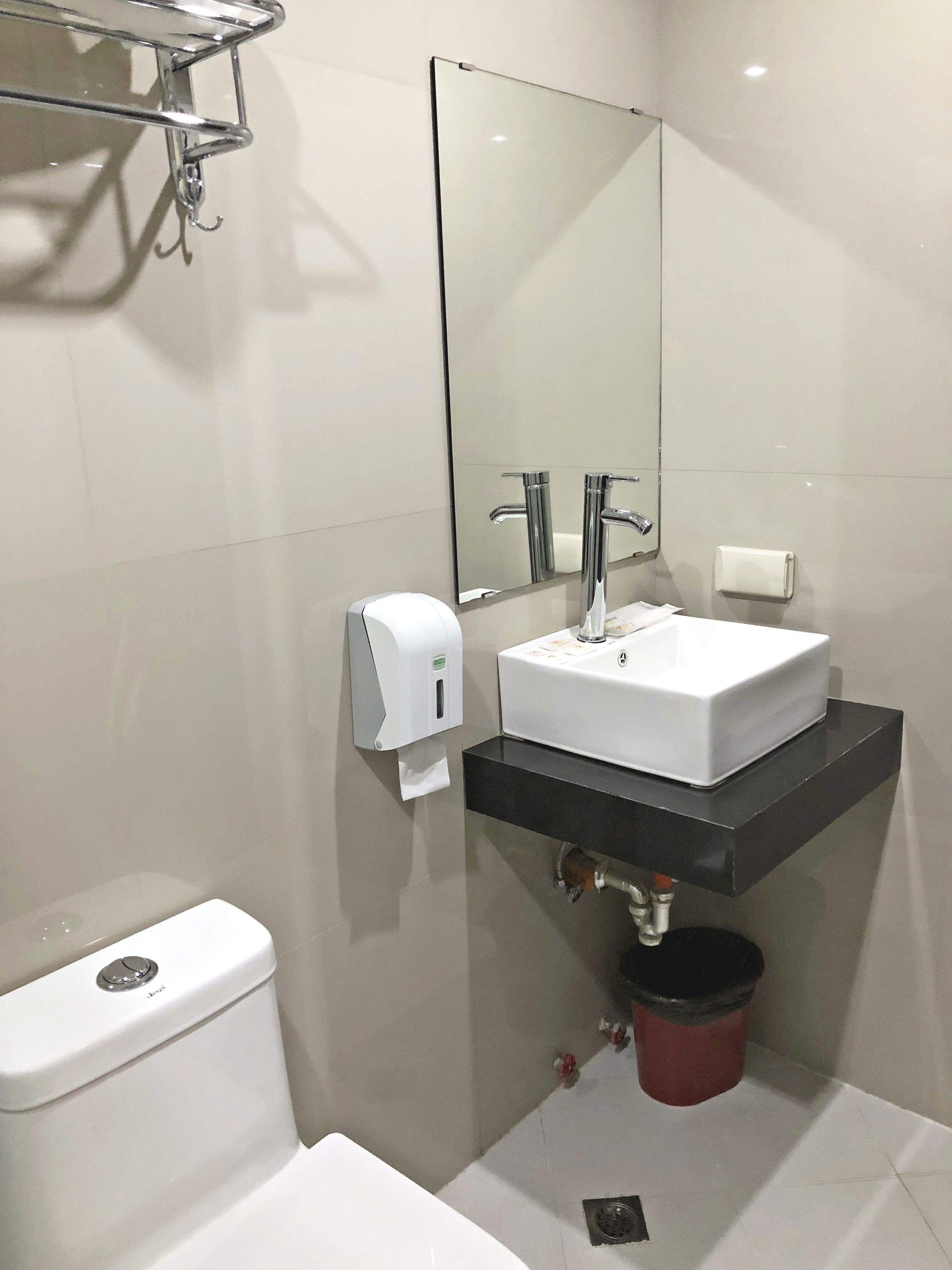 Shower, free toiletries, bidet