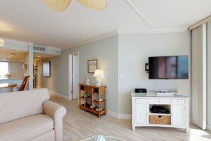 TV, DVD player, books