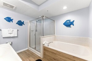 Ensemble douche/baignoire, serviettes fournies
