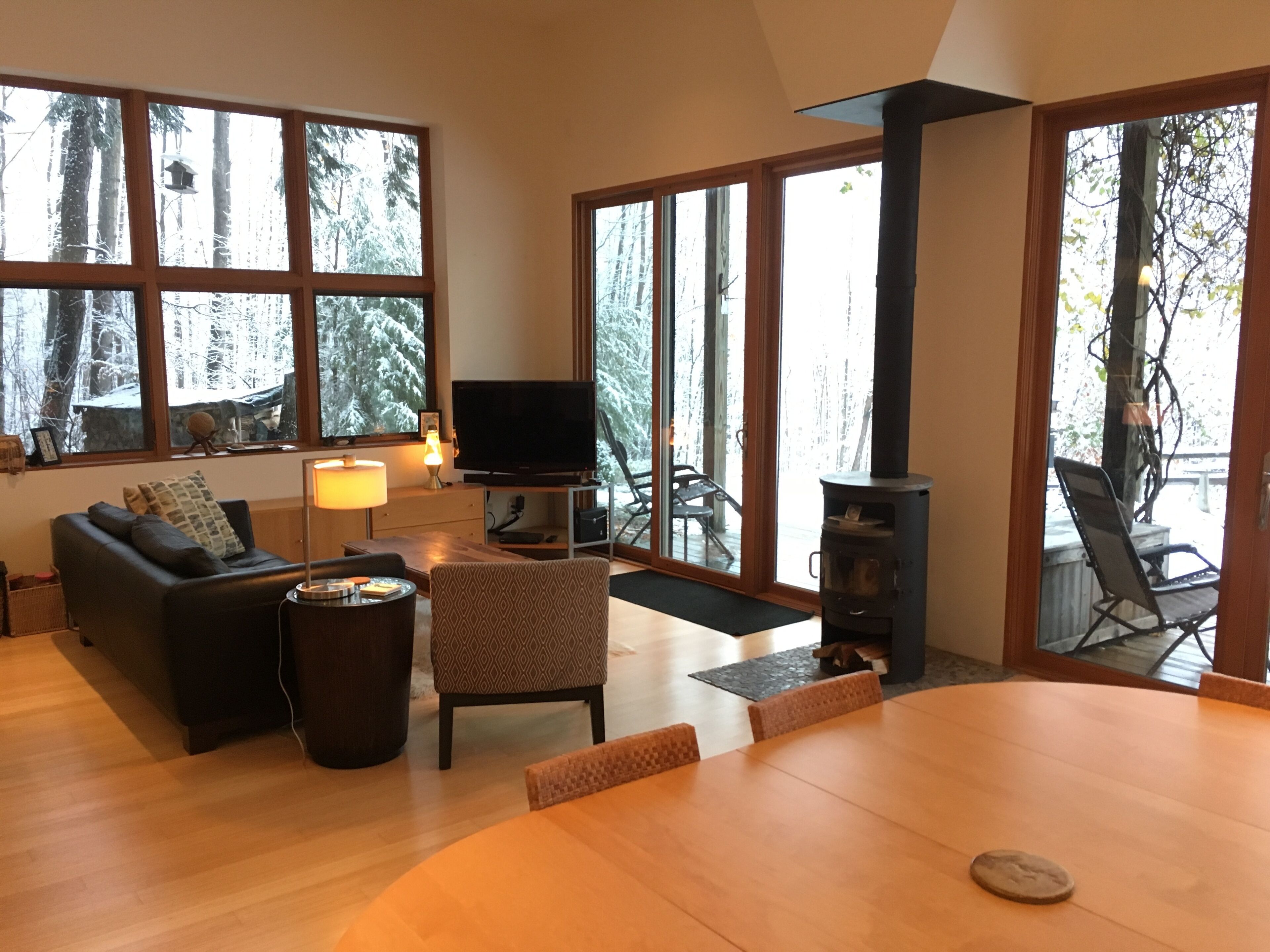 智能電視、壁爐、DVD 播放機、書籍