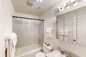 Free toiletries, hair dryer, towels