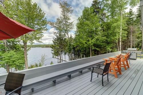Lakefront Chalet-Style Home with Large Deck, a Dock & Beautiful Lake Views