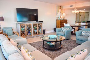 Smart TV, DVD player, books, offices - Caribe D907 Luxury Condo- Panoramic Gulf & Bay Views- Resort Amenities (Orange Beach)