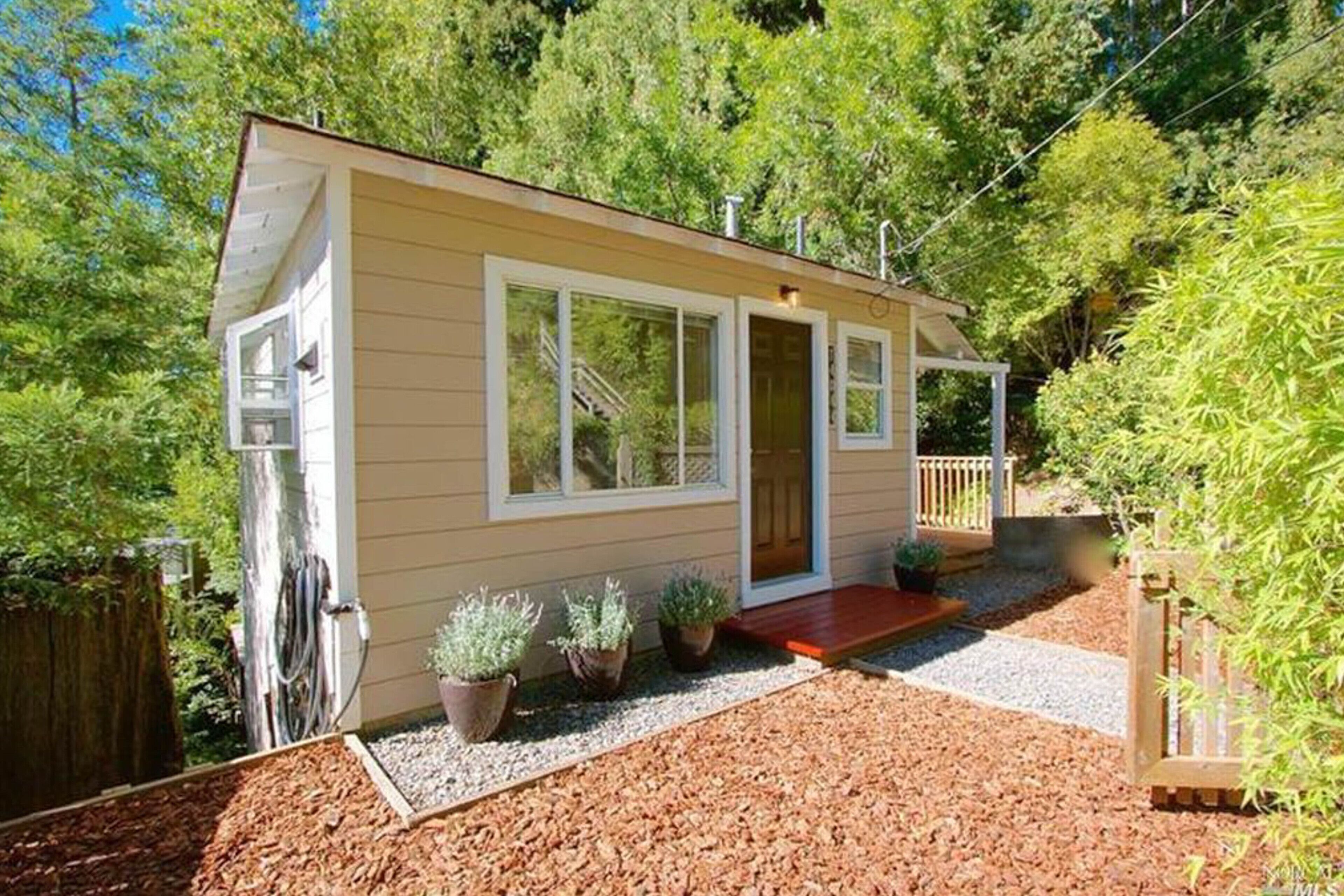 Dog-friendly house with tranquil surroundings, deck, walk to the river