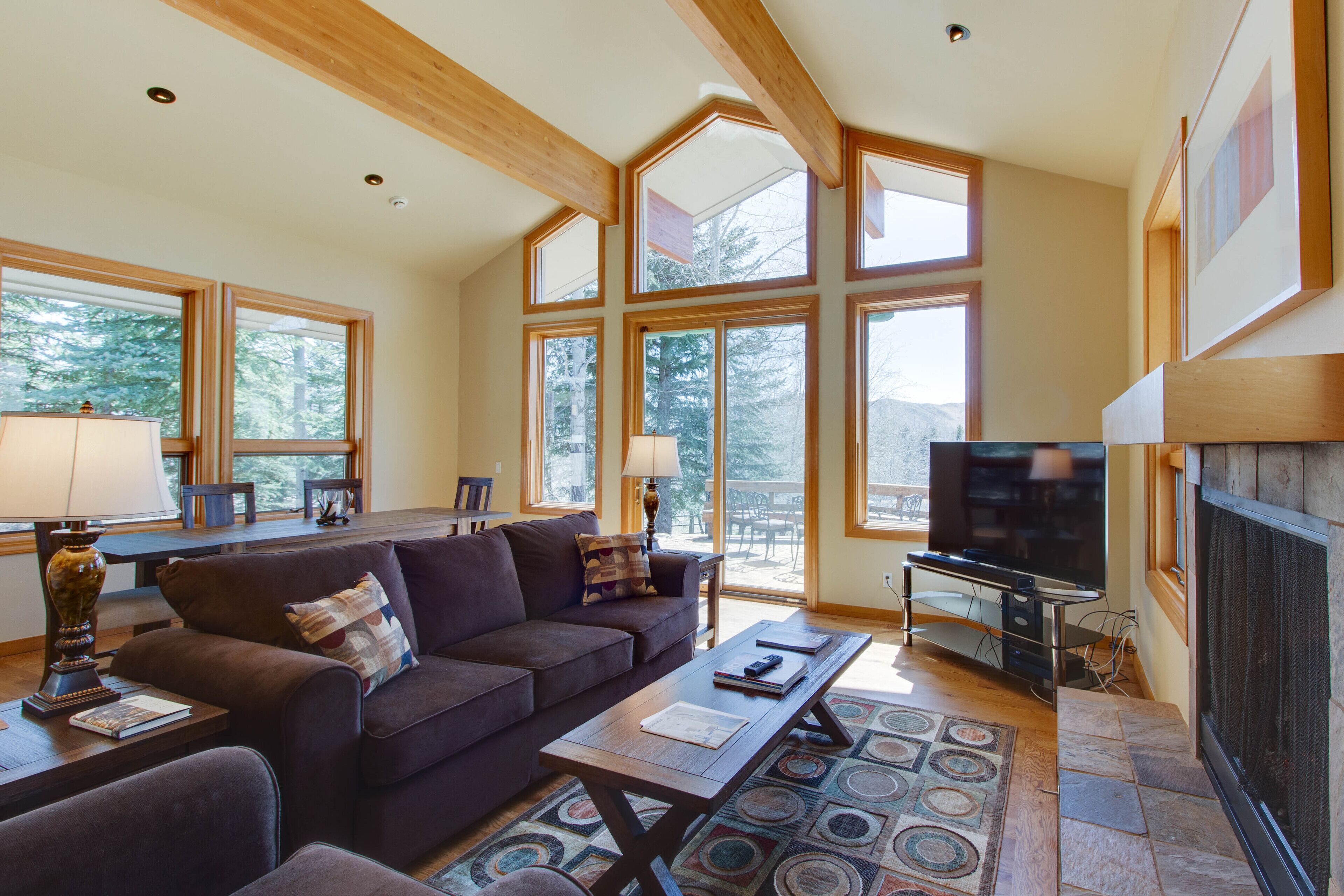 TV, fireplace, stereo